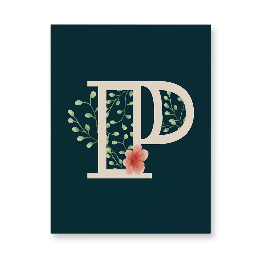 floral-watercolor-letter-p-aluminum-wall-art