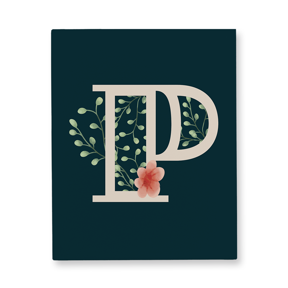floral-watercolor-letter-p-canvas-wall-art