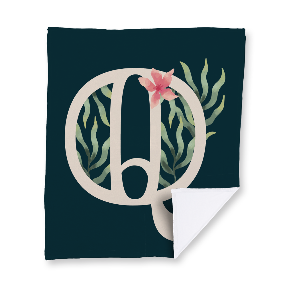 floral-watercolor-letter-q-blanket-velvety