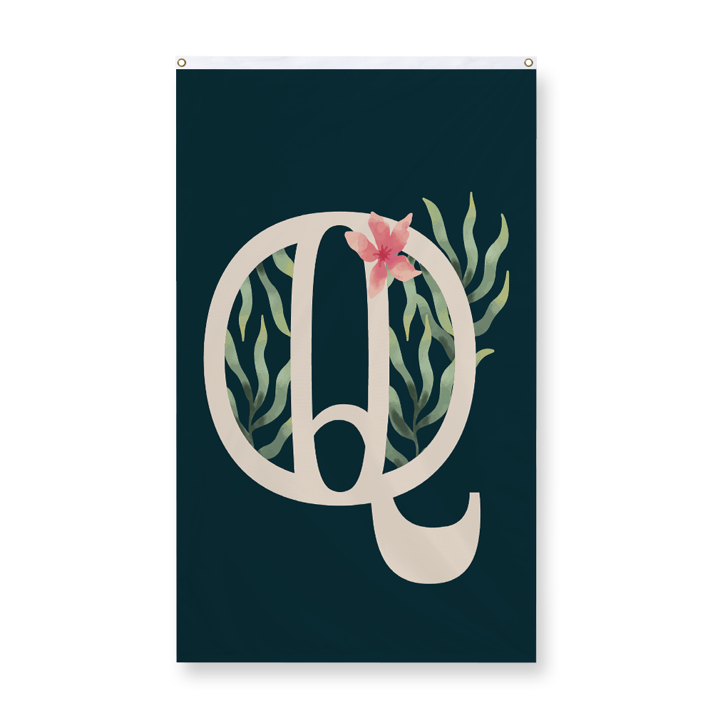 floral-watercolor-letter-q-display-flag