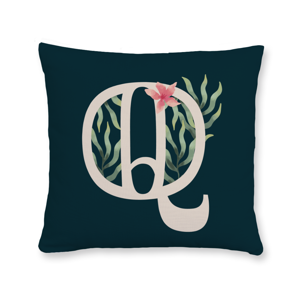 floral-watercolor-letter-q-throw-pillow