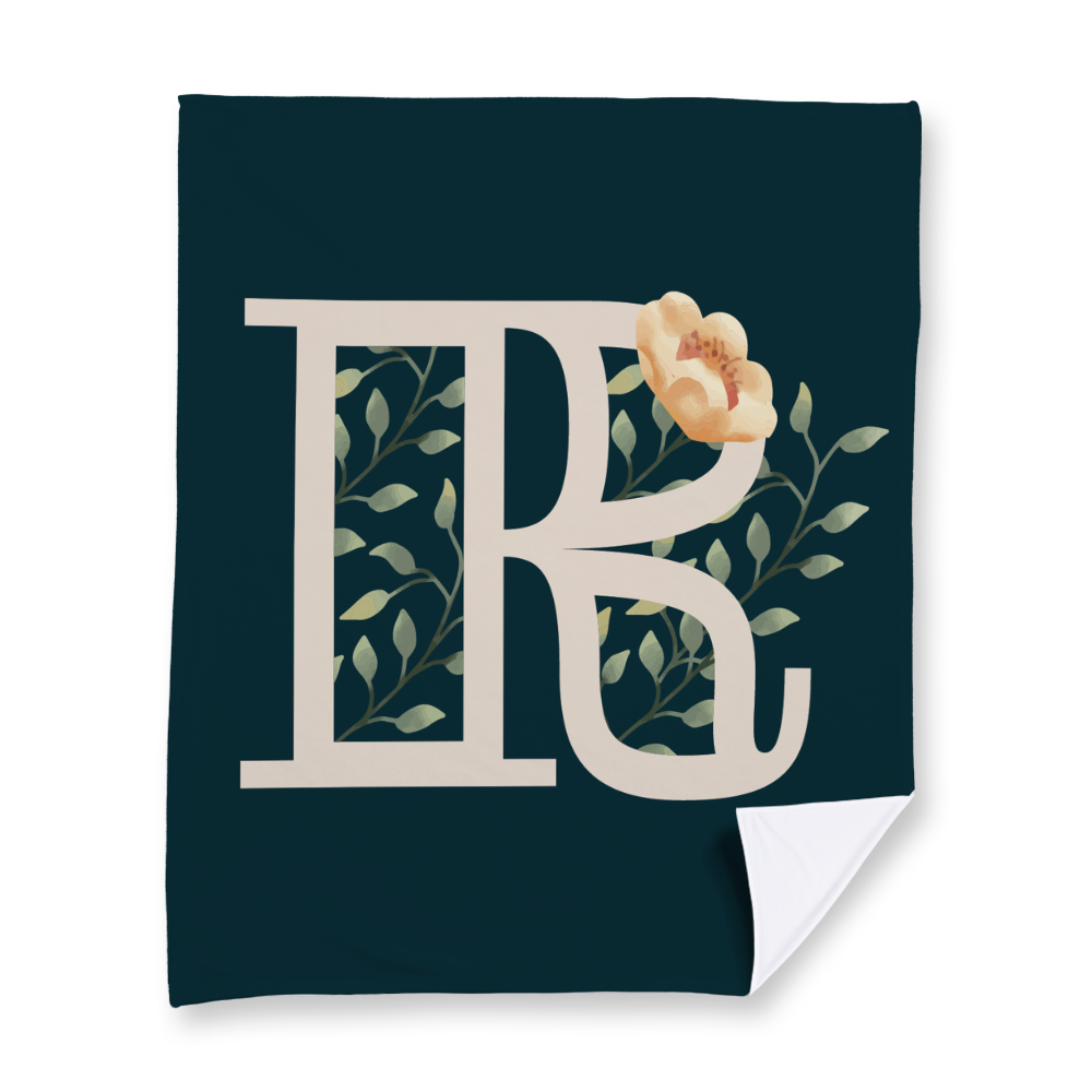 floral-watercolor-letter-r-blanket-fleece