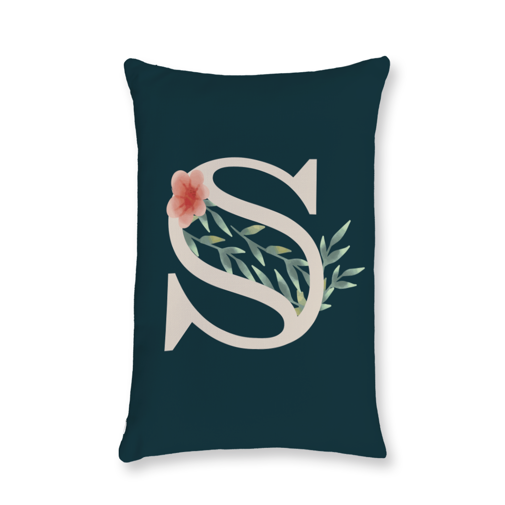 floral-watercolor-letter-s-throw-pillow