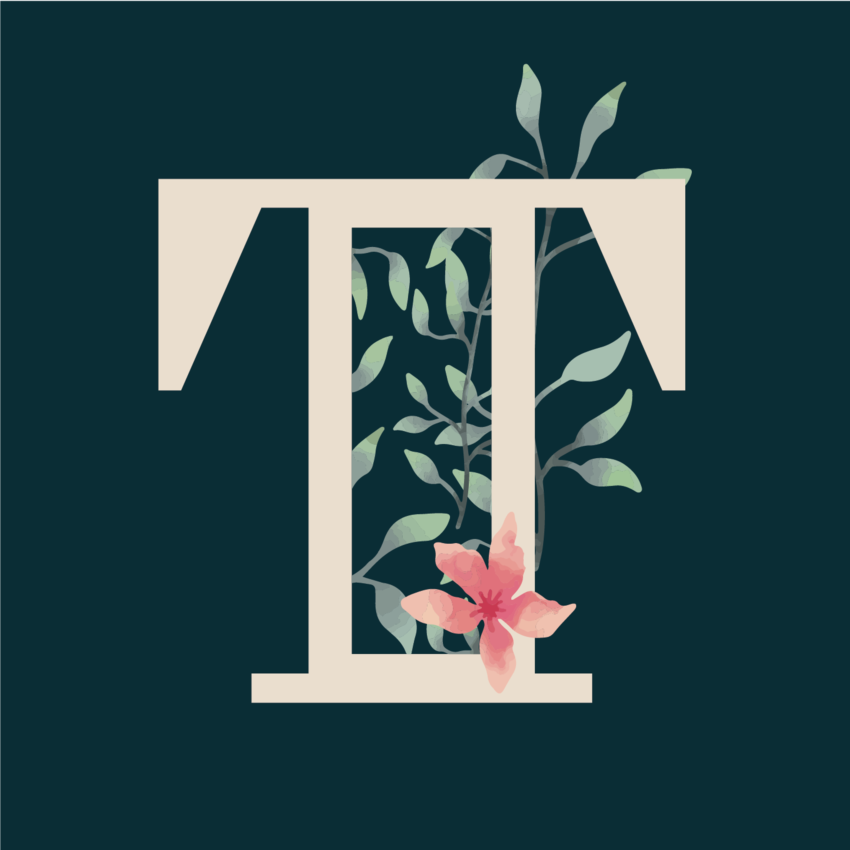 floral-watercolor-letter-t-design-theme