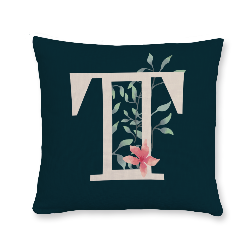 floral-watercolor-letter-t-throw-pillow