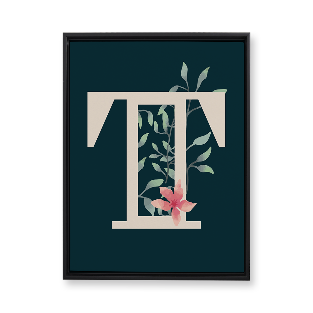 floral-watercolor-letter-t-floating-canvas-wall-art