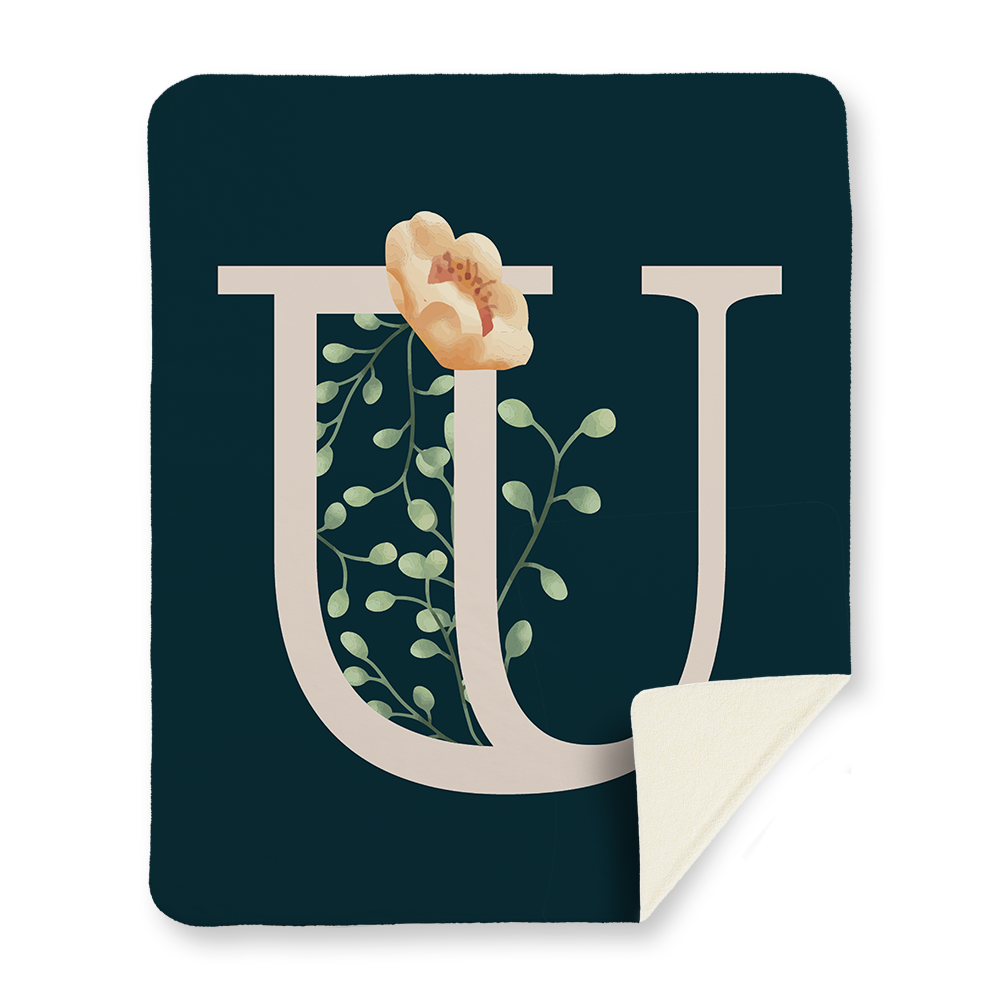 floral-watercolor-letter-u-blanket-sherpa