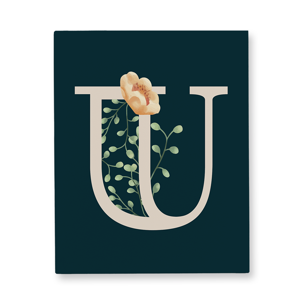 floral-watercolor-letter-u-canvas-wall-art