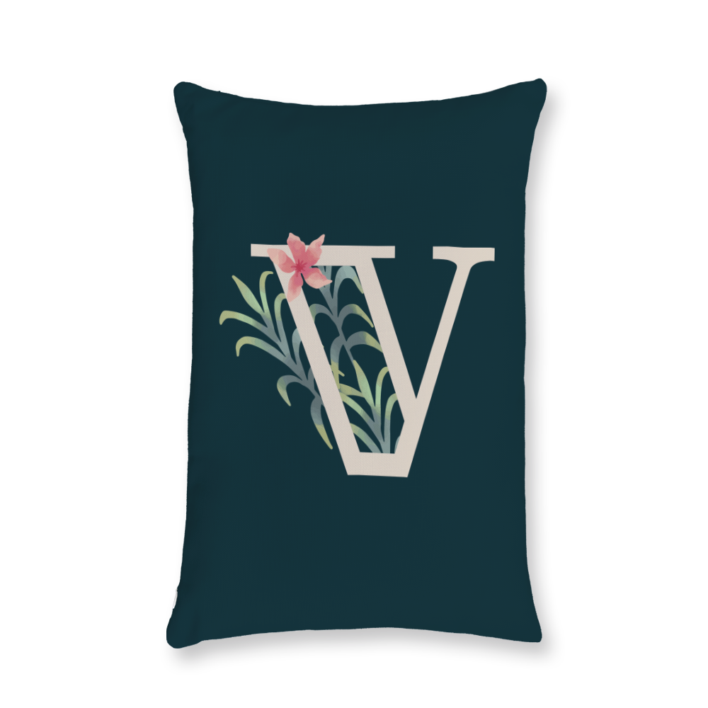 floral-watercolor-letter-v-throw-pillow