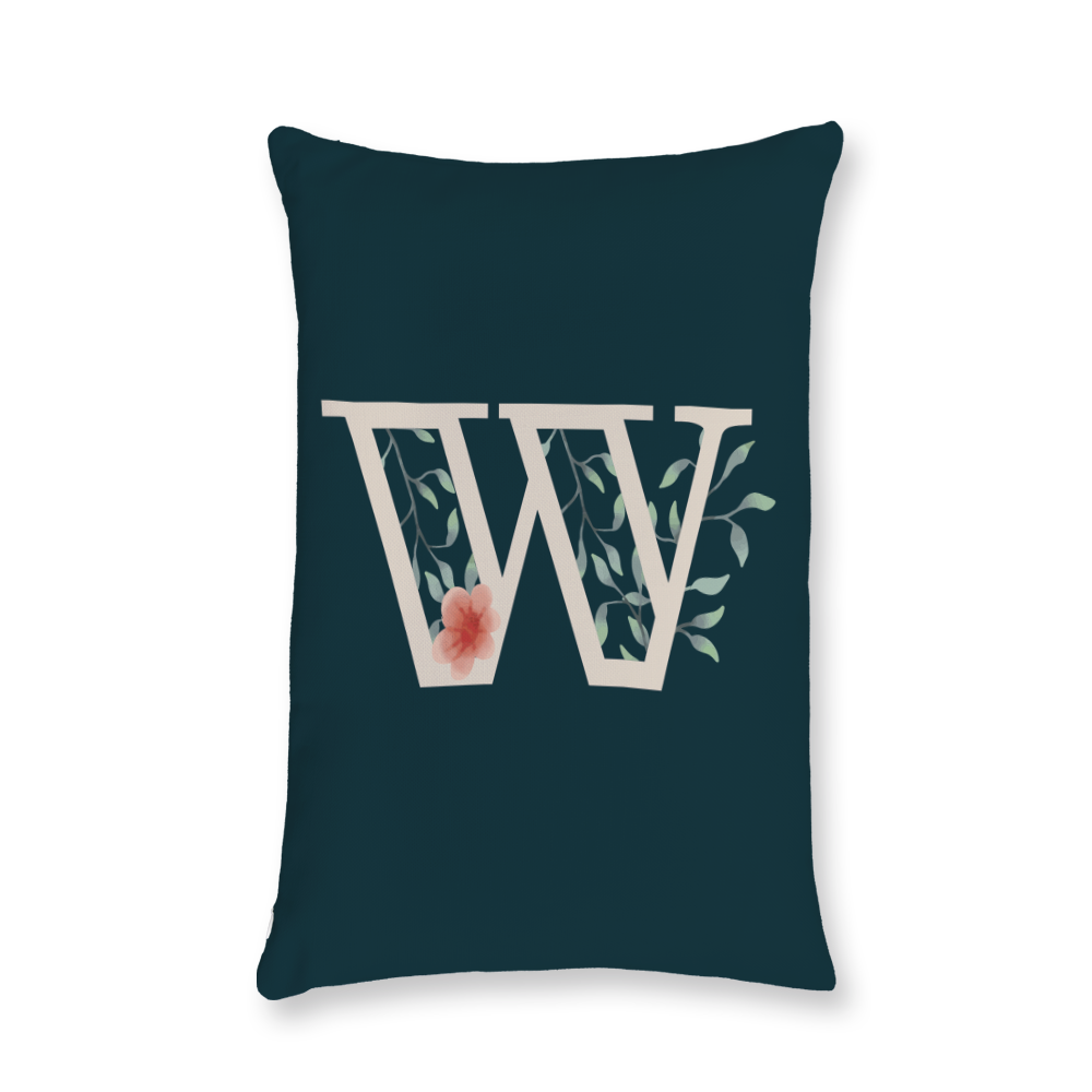 floral-watercolor-letter-w-throw-pillow