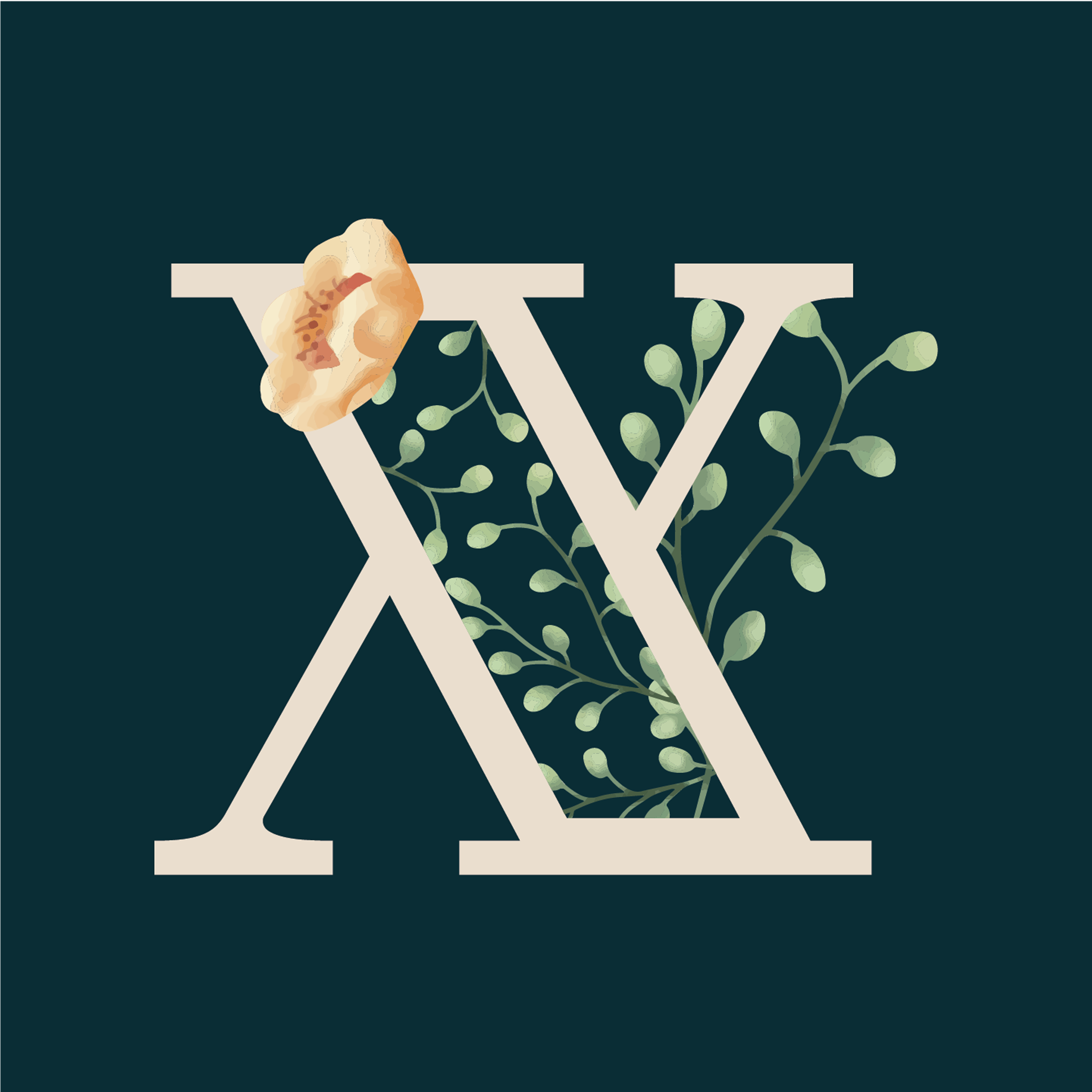 floral-watercolor-letter-x-design-theme