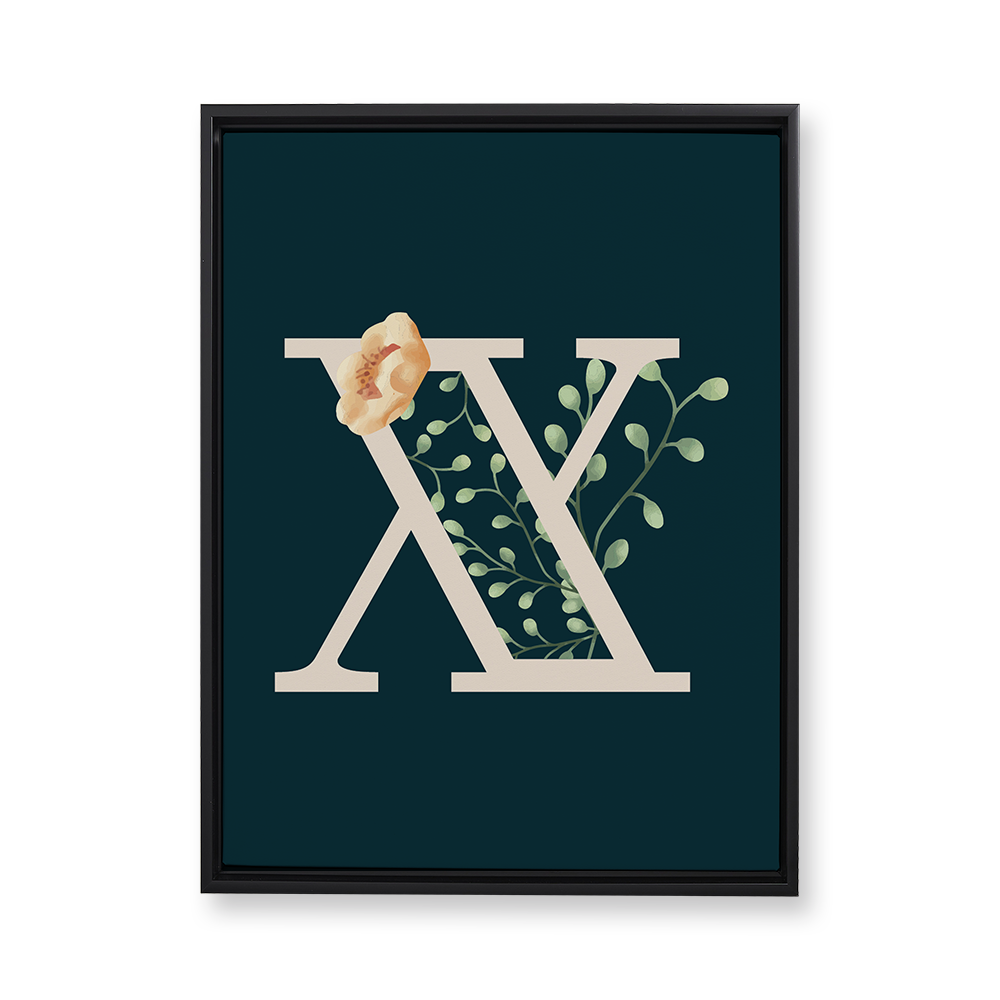 floral-watercolor-letter-x-floating-canvas-wall-art