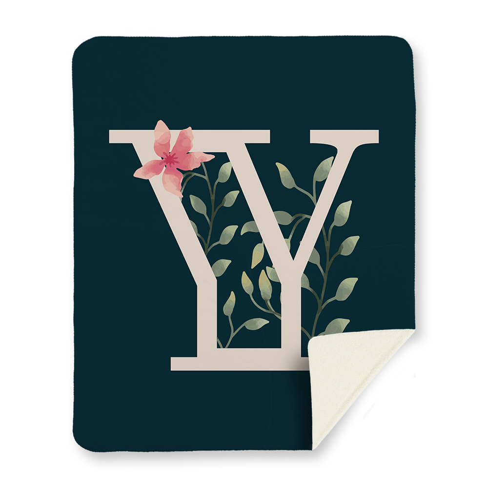 floral-watercolor-letter-y-blanket-sherpa