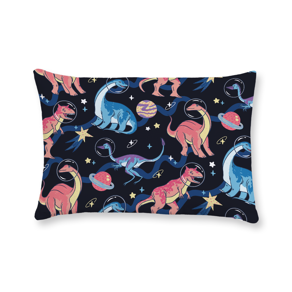 Fun Space Dino Pattern Throw Pillow