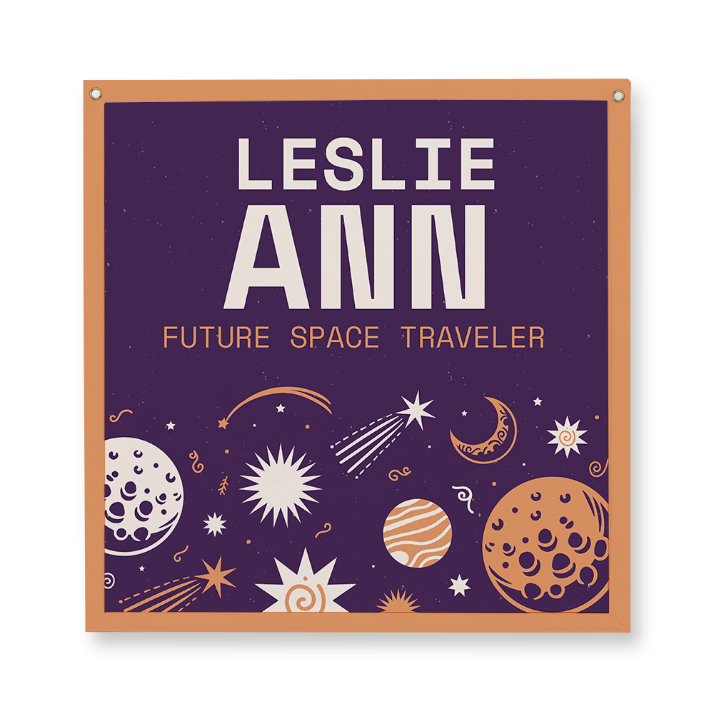 Future Space Traveler Square Camp Flag