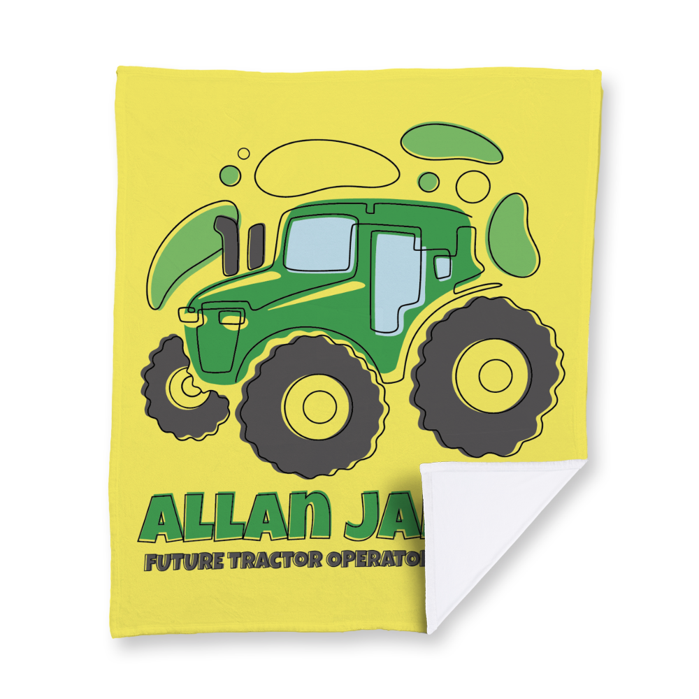 Future Tractor Operator Velvety Blanket