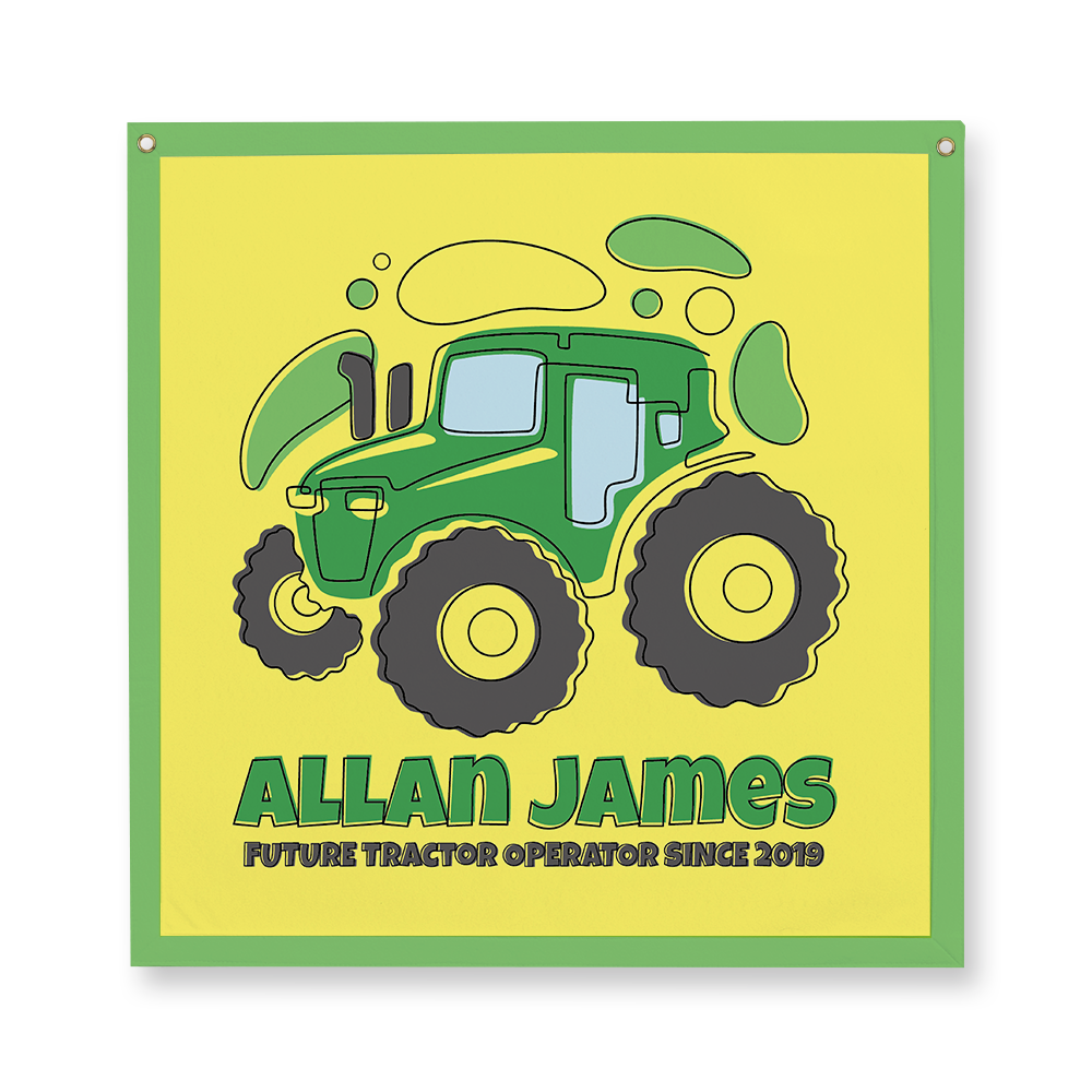 Future Tractor Operator Square Camp Flag