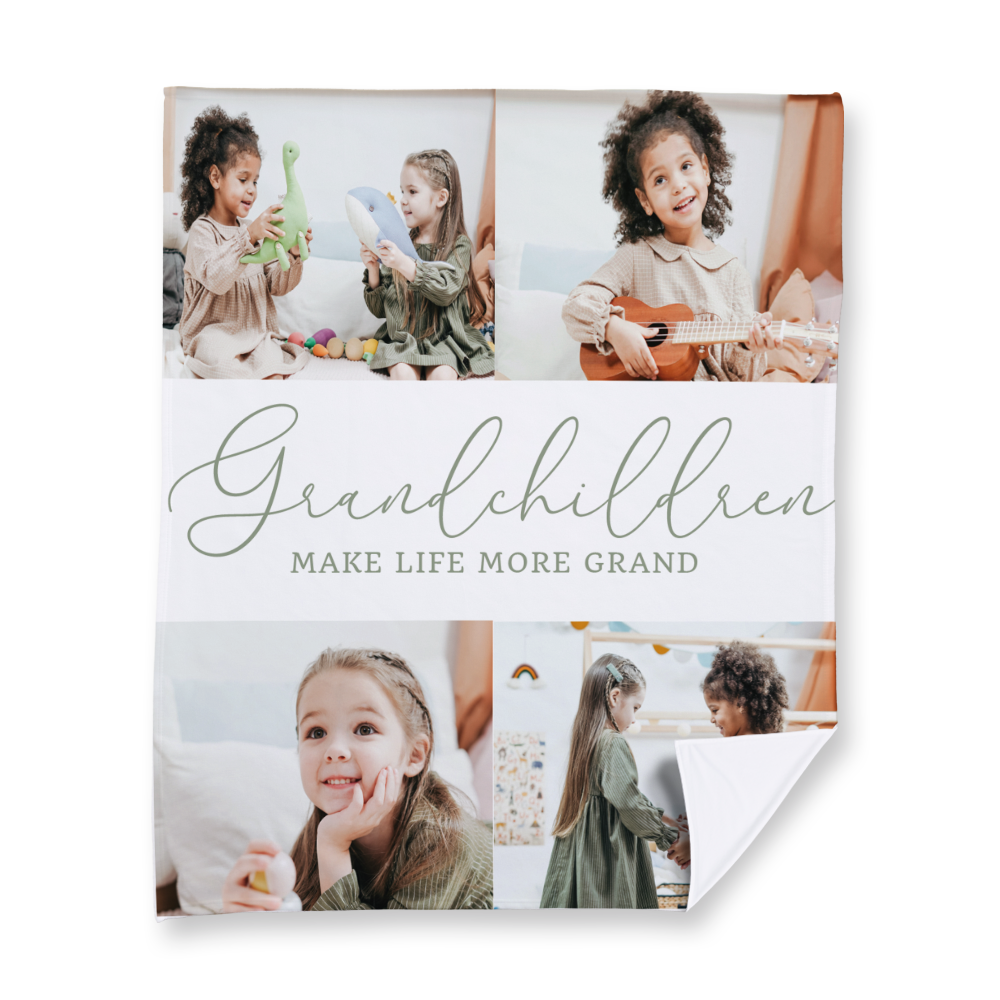 Grandchildren Make Life Grand Fleece Blanket