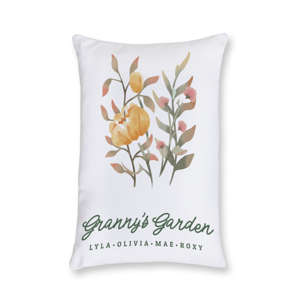 Granny's Garden Throw Pillow