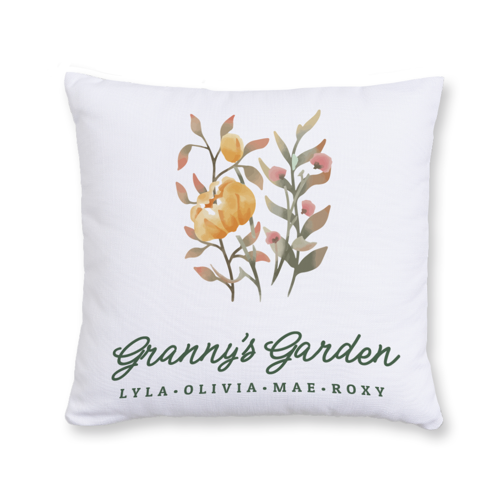 Granny's Garden Throw Pillow