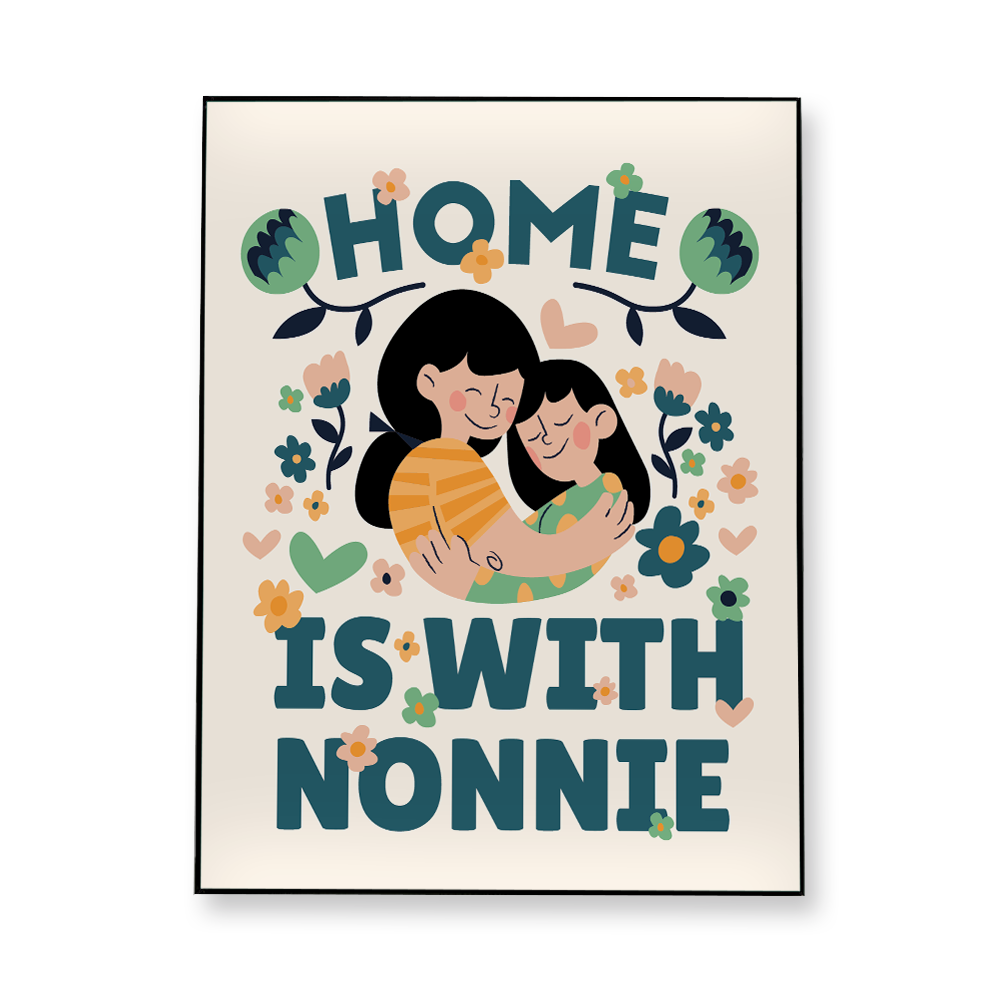 Home is with Nonnie Fabric-In-A-Frame Wall Art