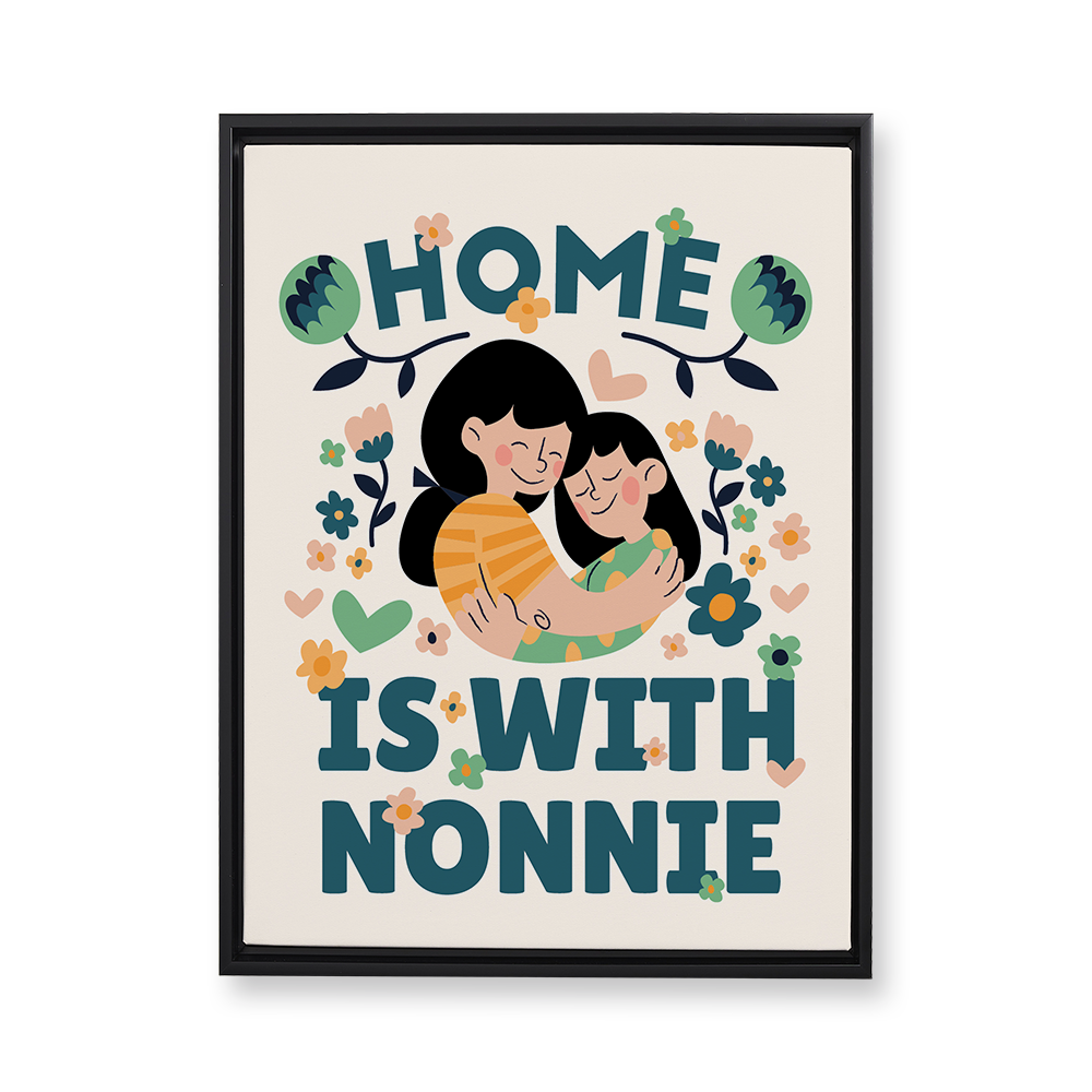 Home is with Nonnie Floating Canvas Wall Art