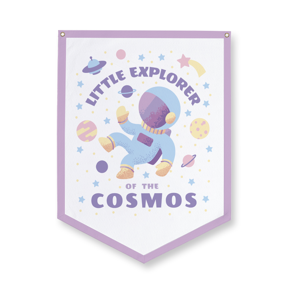 little-explorer-of-the-cosmos-camp-flag-five-point-grommets.png