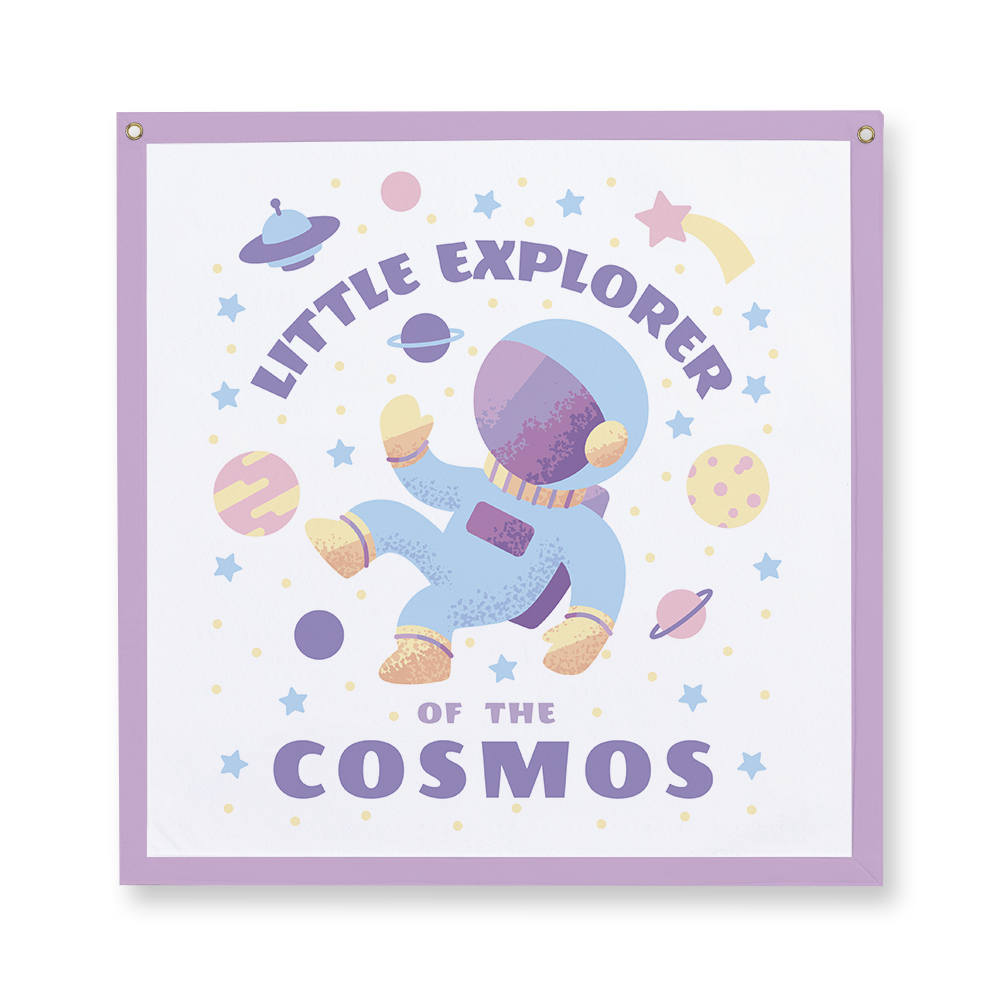 little-explorer-of-the-cosmos-camp-flag-square-2-grommets.png