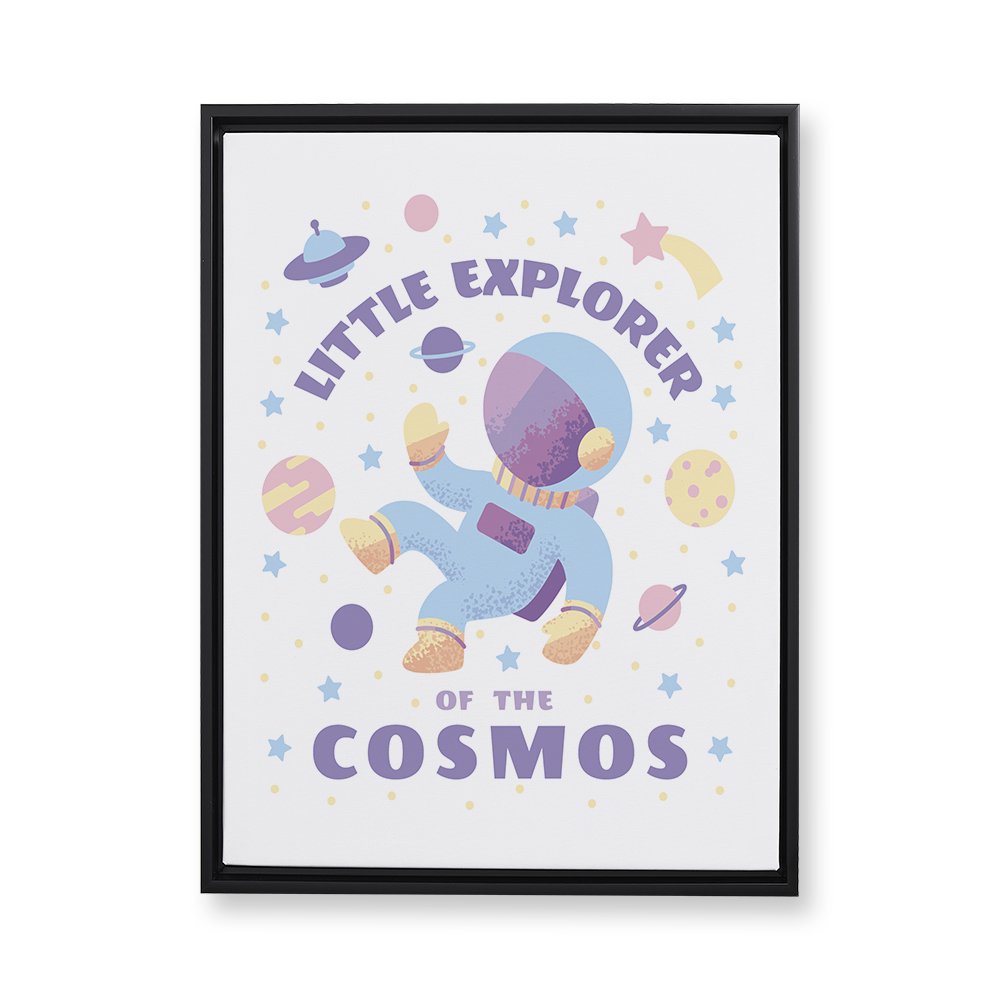 Little Explorer of the Cosmos Floating Canvas Wall Art