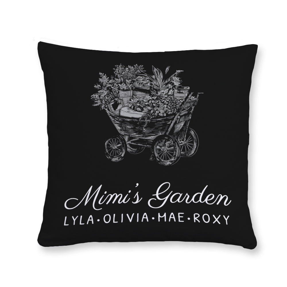 Mimi's Garden Throw Pillow