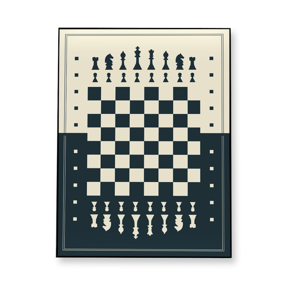 modern-chess-board-fabric-in-a-frame-wall-art