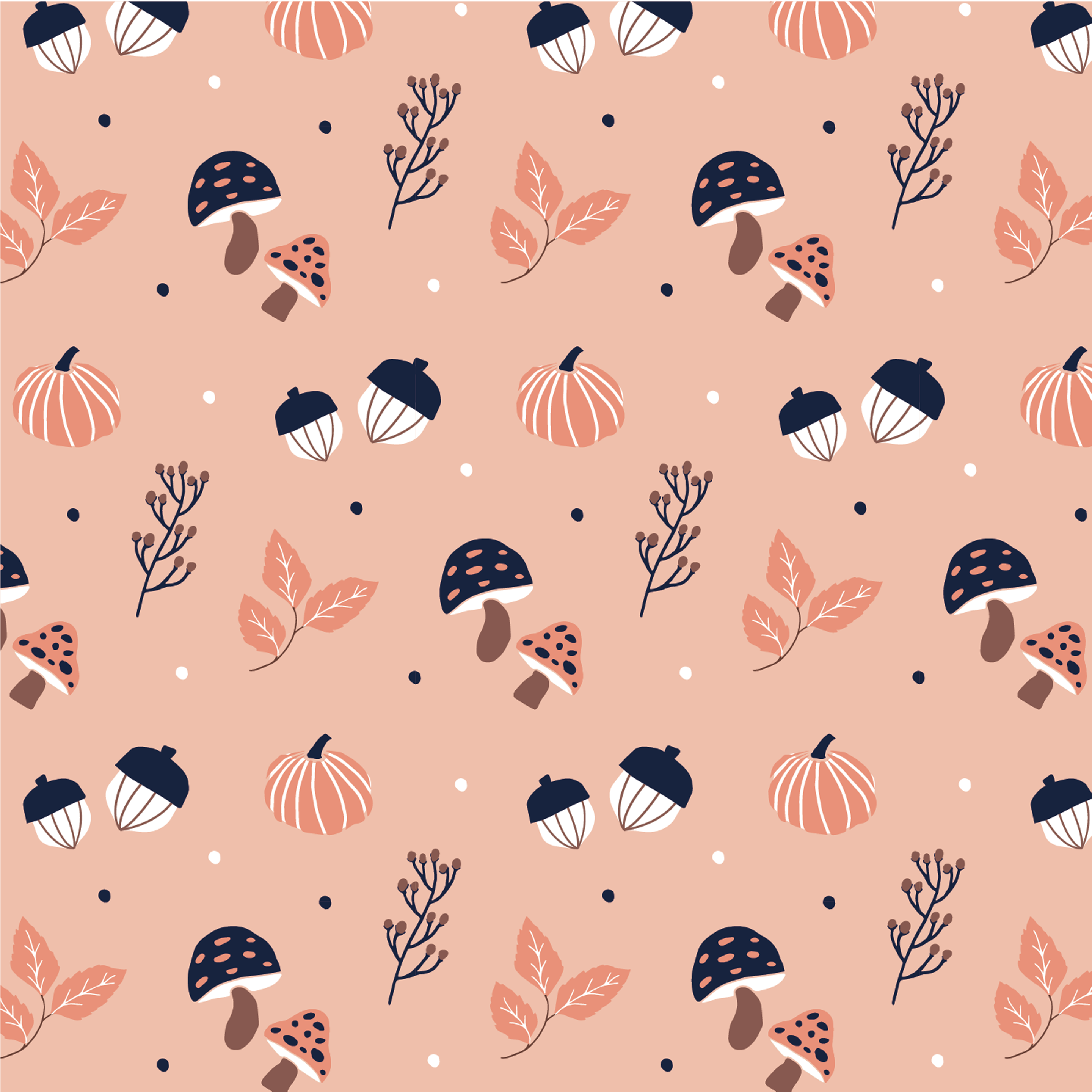 mushrooms-and-pumpkins-pattern-design-theme