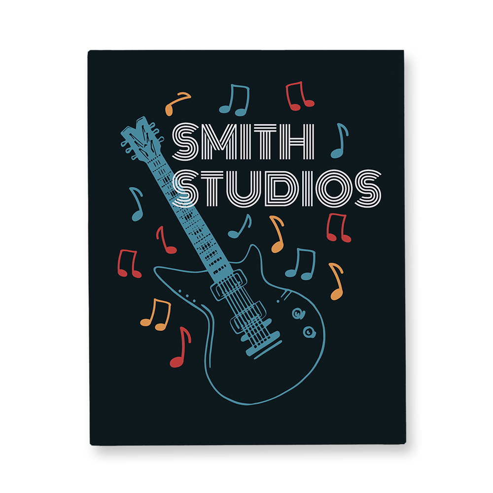 My Guitar Studio Line Art Gallery Canvas Wall Art