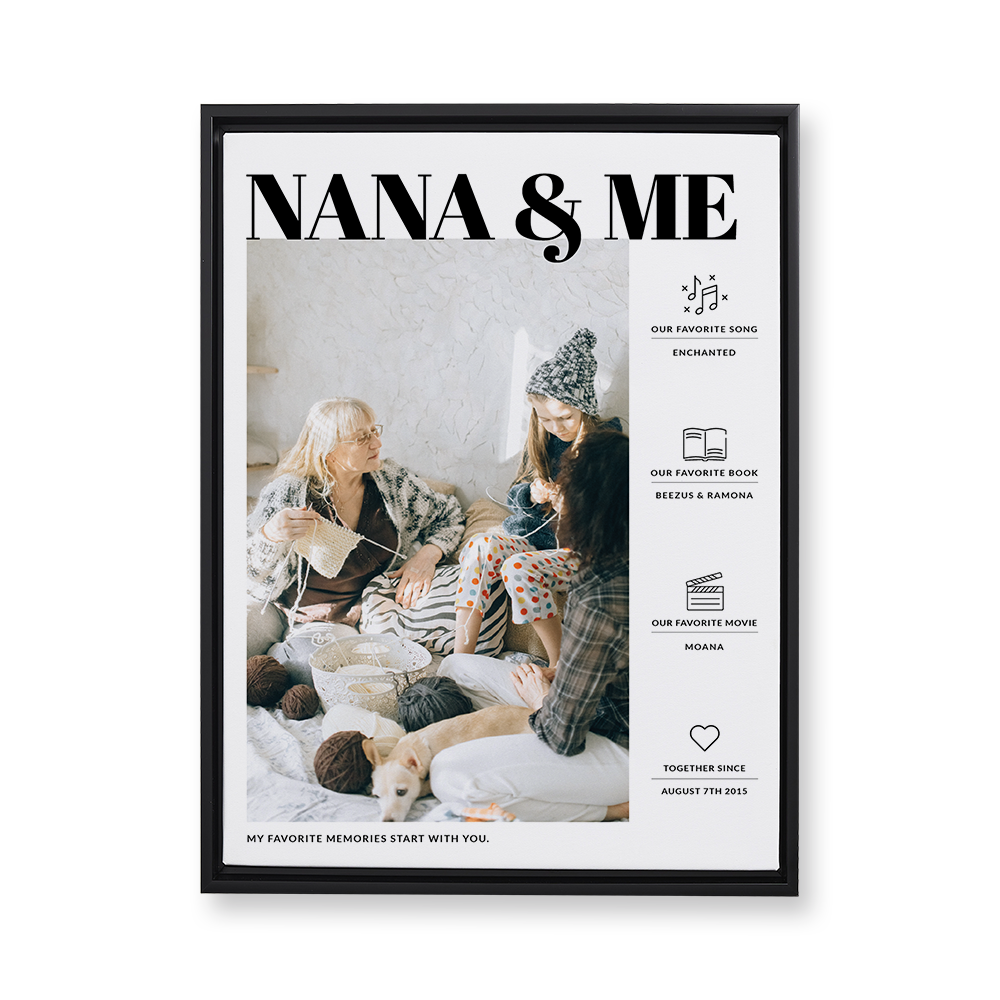 Nana & Me Floating Canvas Wall Art