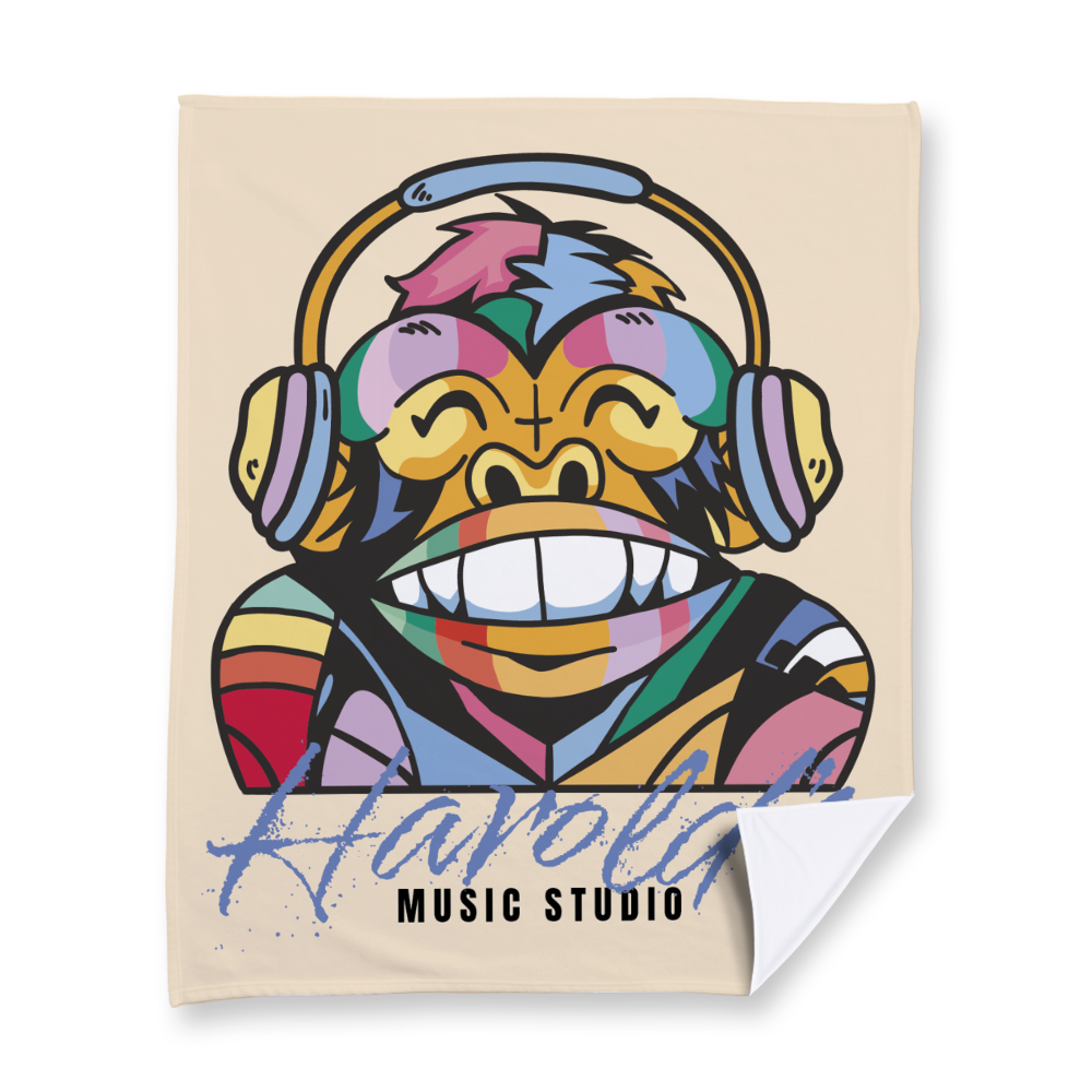 Neon Monkey Music Studio Fleece Blanket