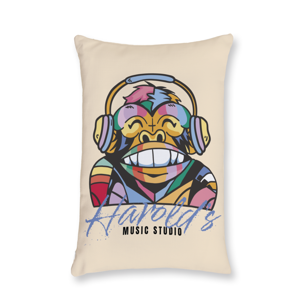 Neon Monkey Music Studio Throw Pillow