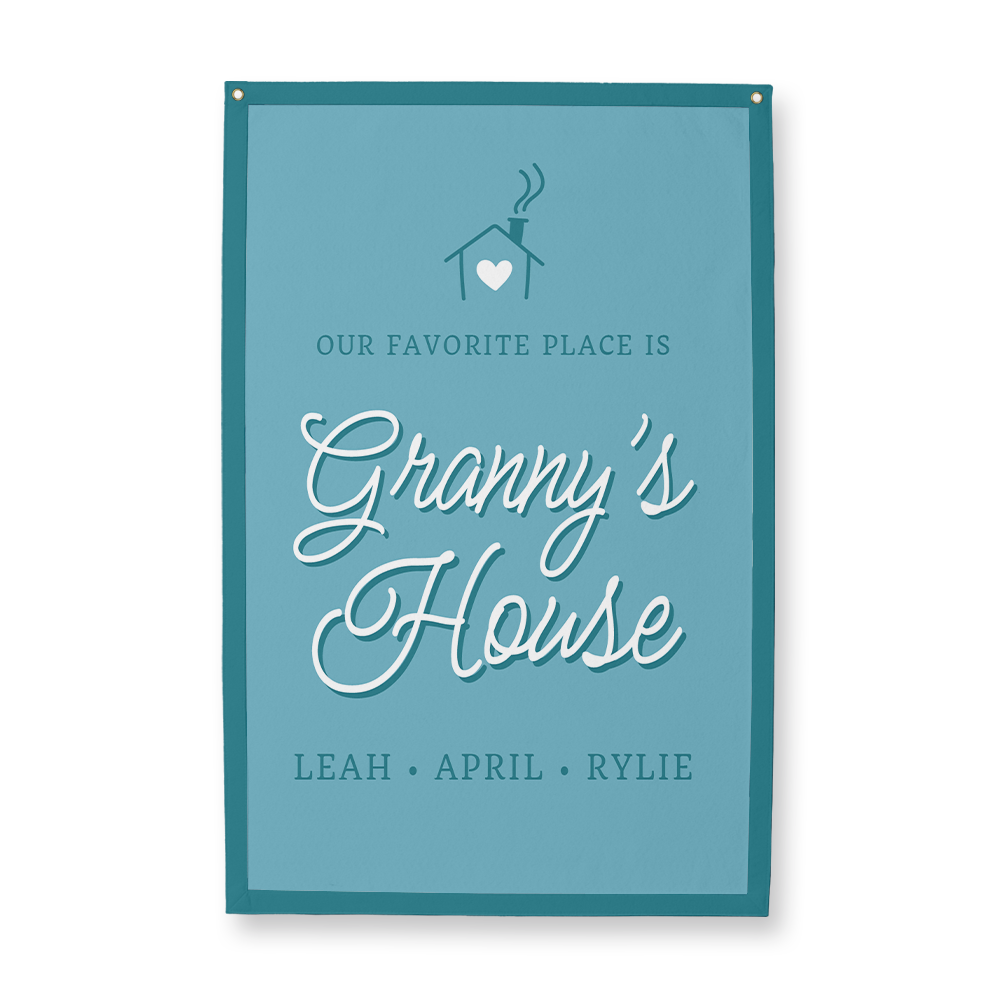 Our Favorite Place is Granny's House Rectangle Camp Flag