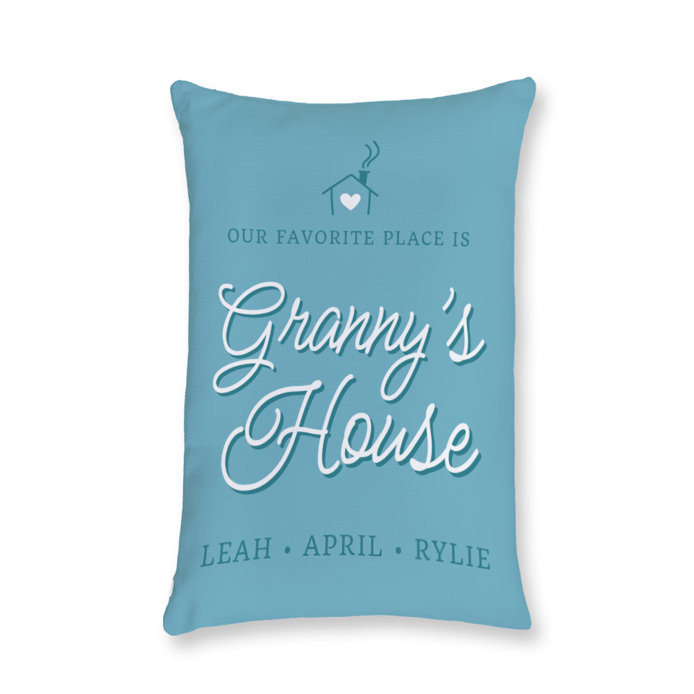 Our Favorite Place is Granny's House Throw Pillow