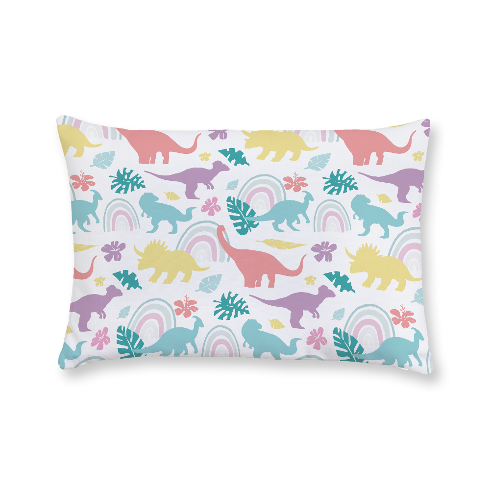 Pastel Dinosaur Pattern Throw Pillow