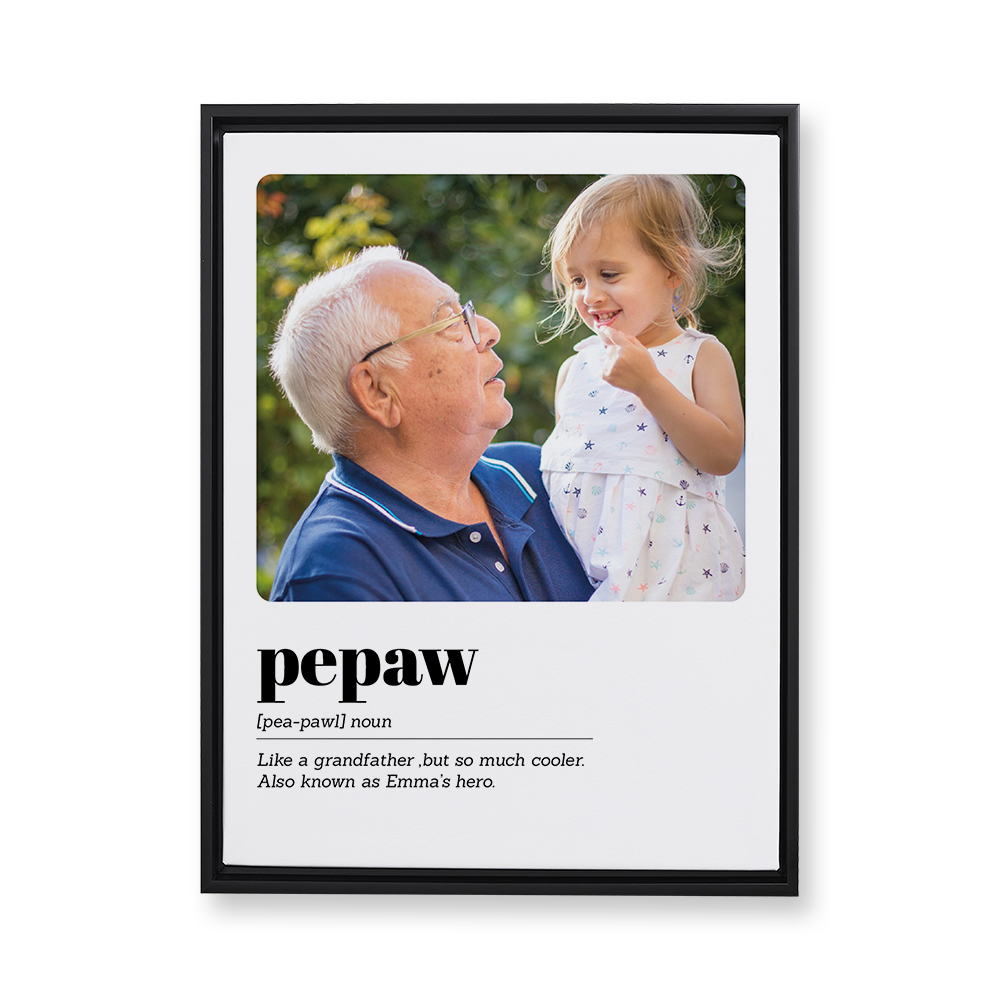 Pepaw Meaning Floating Canvas Wall Art