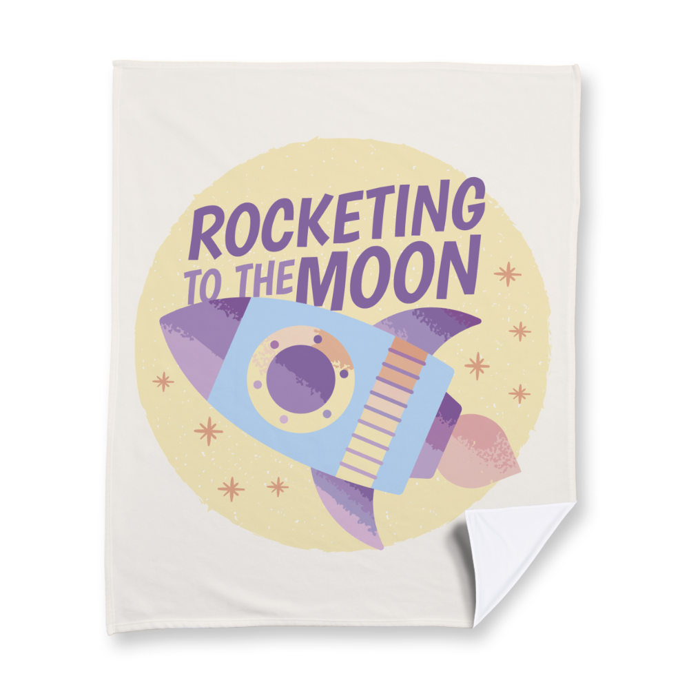 Rocketing to the Moon Fleece Blanket