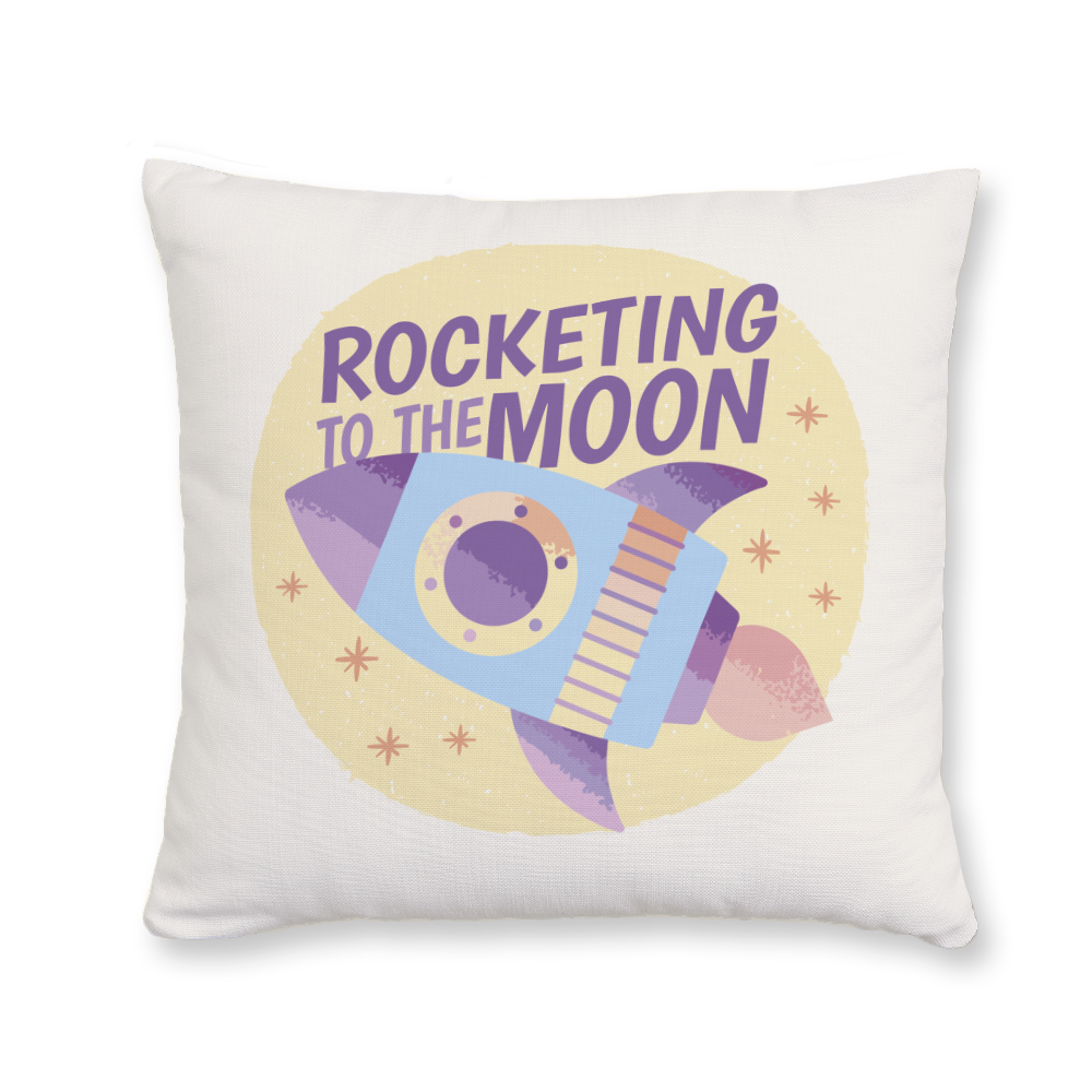 Rocketing to the Moon Throw Pillow