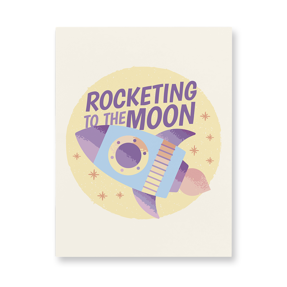 Rocketing to the Moon Aluminum Wall Art