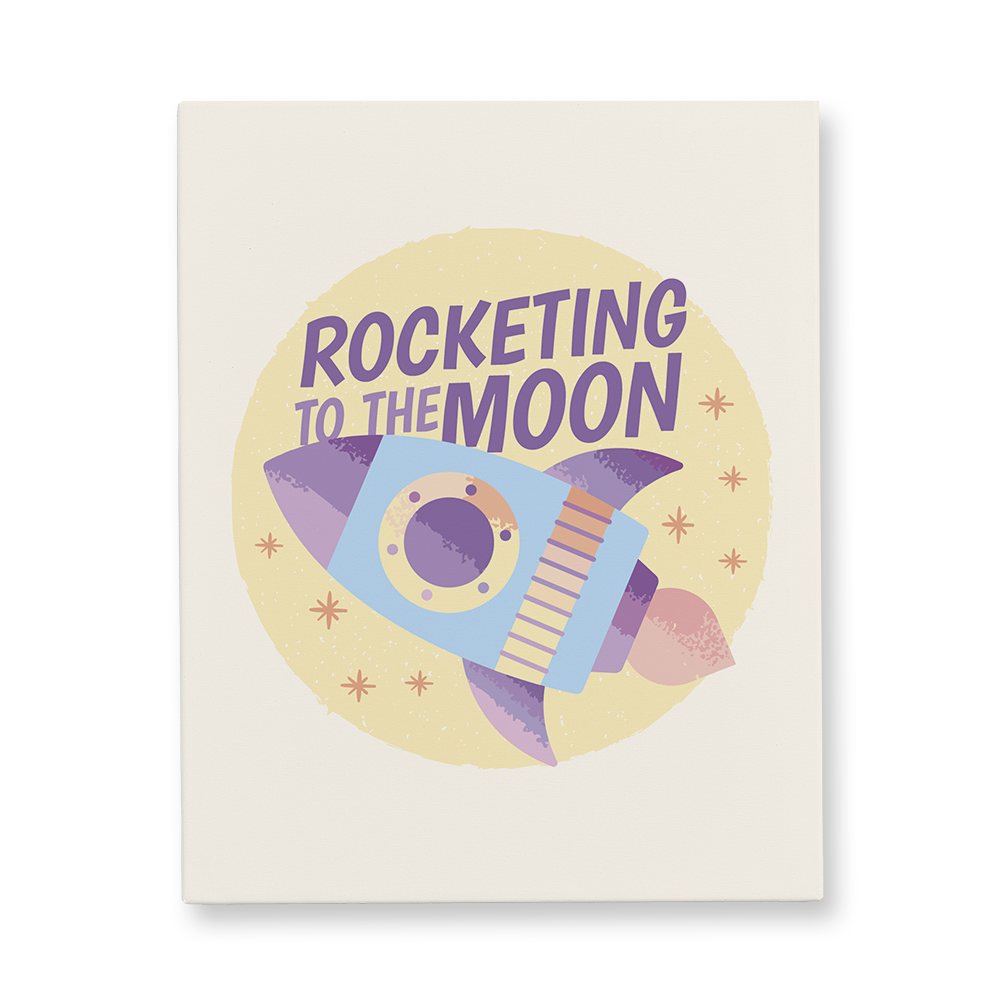 Rocketing to the Moon Canvas Wall Art