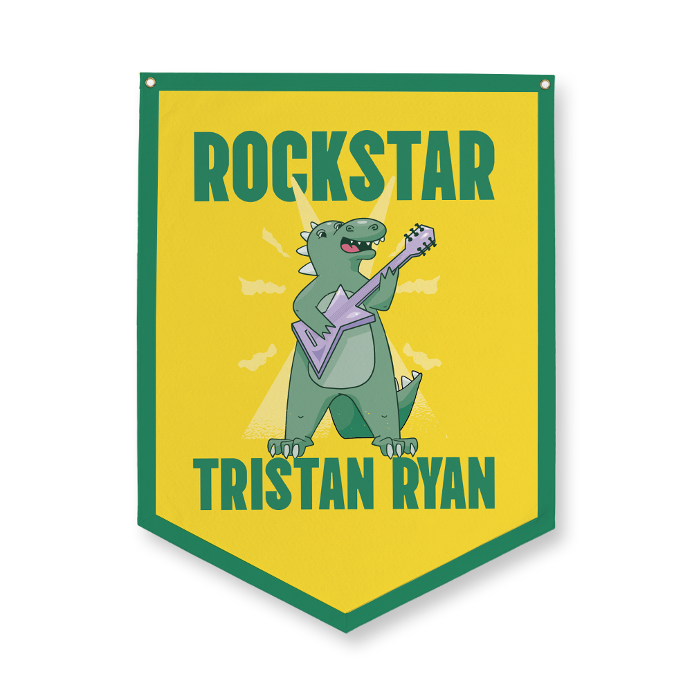 Rockstar Dino 5-Point Camp Flag