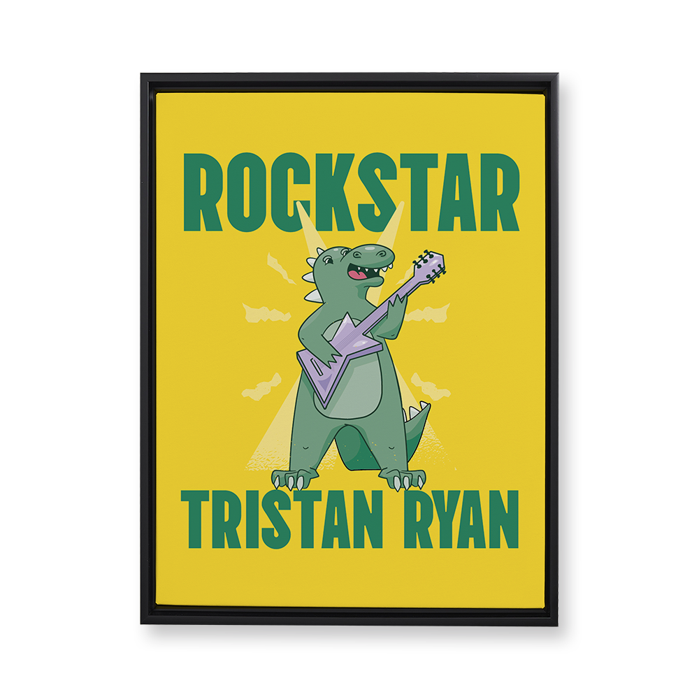 Rockstar Dino Floating Canvas Wall Art