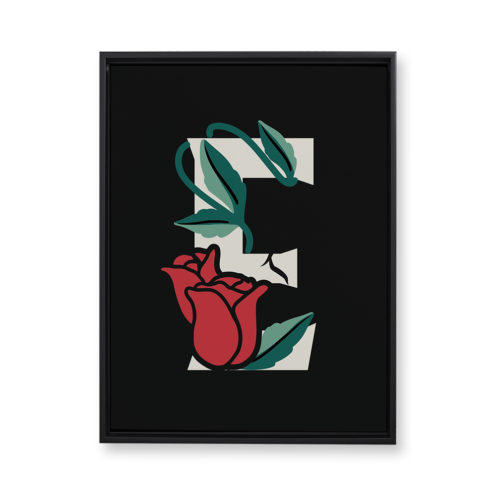 rose-letter-e-floating-canvas-wall-art