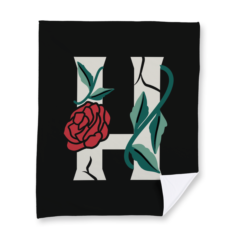 rose-letter-h-blanket-fleece