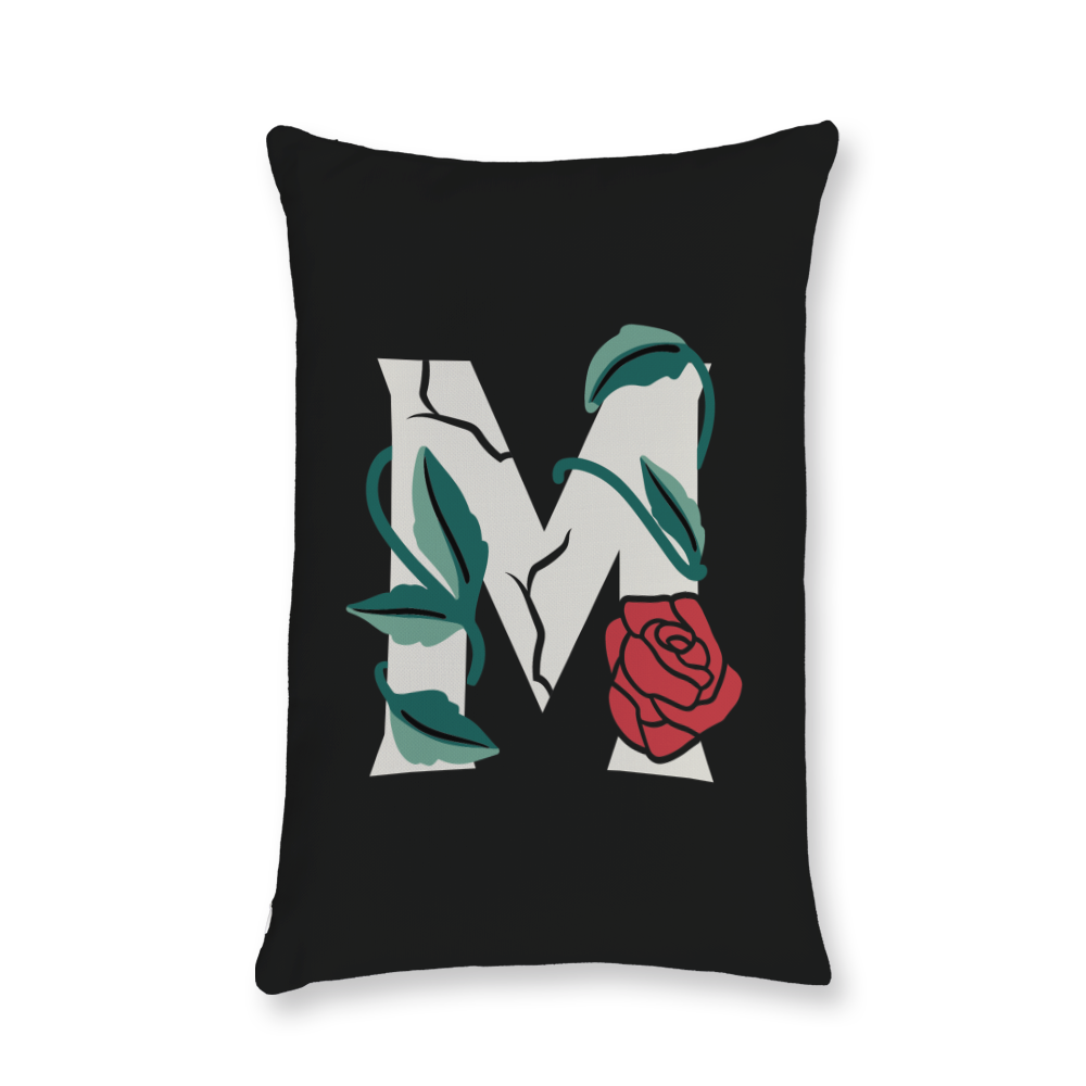 rose-letter-m-throw-pillow