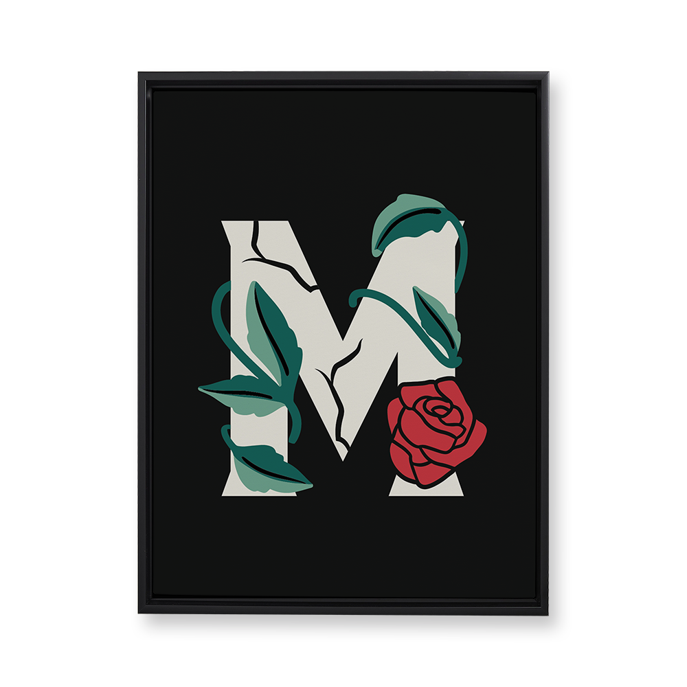 rose-letter-m-floating-canvas-wall-art